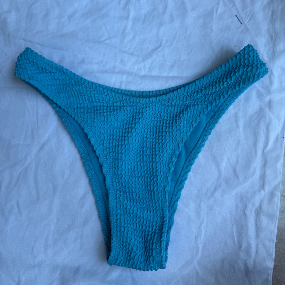 Textured Blue Bikini Bottom